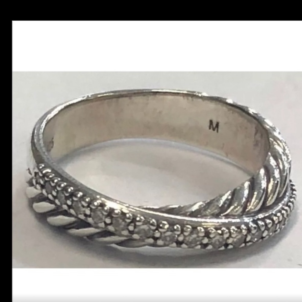 David Yurman Crossover ring with diamonds 6.5